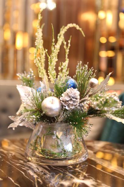istock Christmas artificial flower on an luxury Background 1021214672