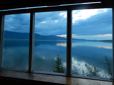 View of the lake through the window