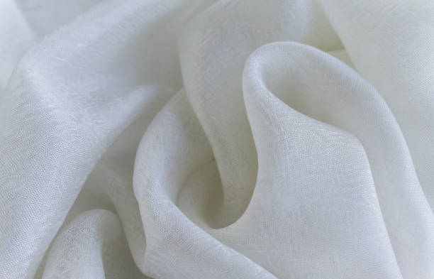istock White fabric texture for background and design, beautiful pattern of silk or linen. 1021246302
