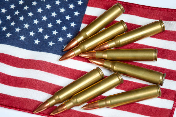 istock Ammunition on an American Flag 1021246910