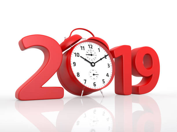 istock New Year 2019 and Red Alarm clock. 3d rendering 1021252732
