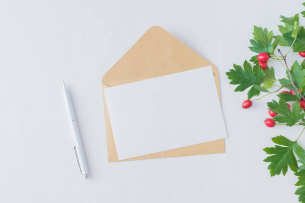 istock Mockup blank paper card and envelope 1021257014