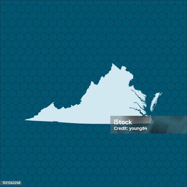 Virginia Map Solid Virginia Map Stock Illustration - Download Image Now - Cartography ...