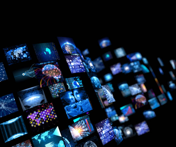 istock Media concept video wall with small screens 1021271728