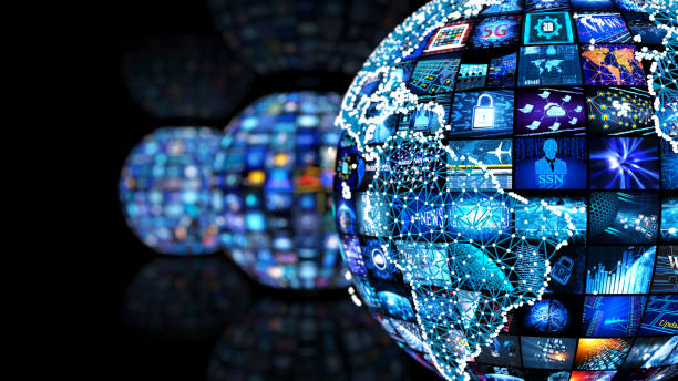 istock Media concept video wall with small screens 1021271754