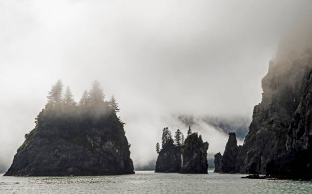 istock Fog covers islands in Resurrection Bay, Alaska 1021277080