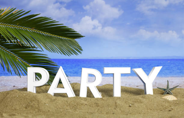 istock Summer vacations - Beach party. 3d illustration 1021303880