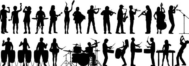 illustrazioni stock, clip art, cartoni animati e icone di tendenza di musicisti - violinist