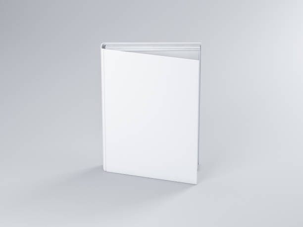 istock White Book Mockup with textured cover, Slightly open 1021312766