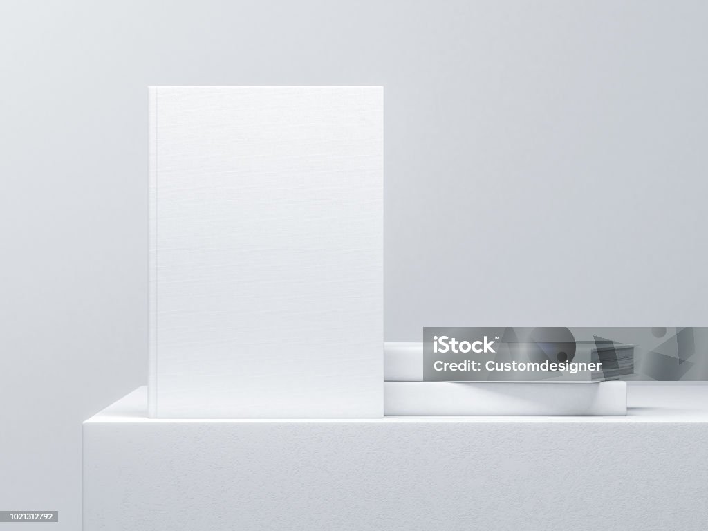 White blank Book Mockup on light background White blank Book Mockup on light background. 3d rendering Book Stock Photo