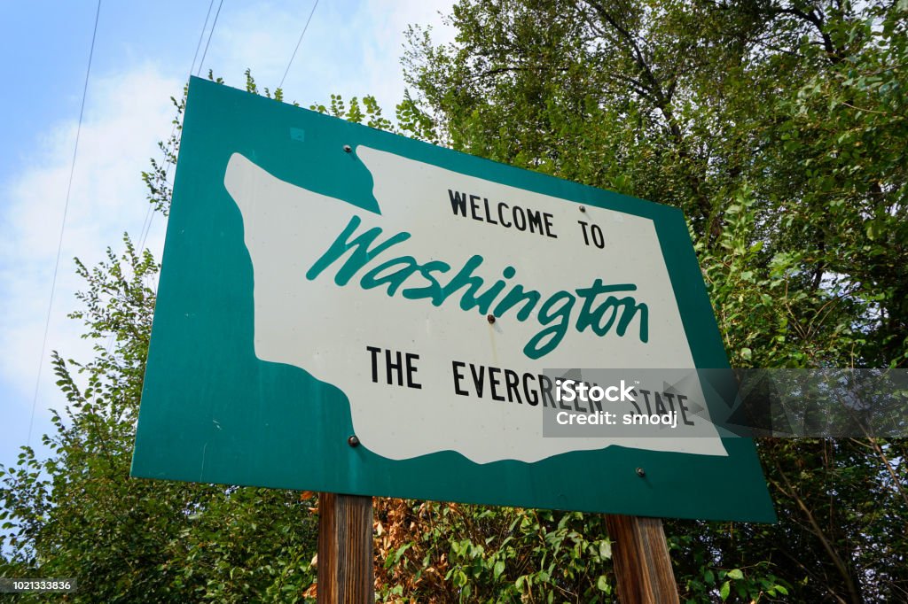 Washington state welcome to Washington State sign Washington State Stock Photo