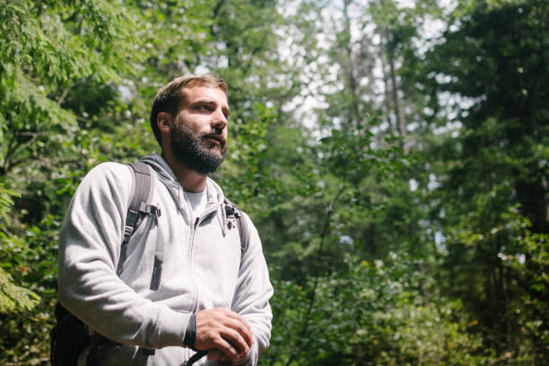 istock Hiking in mountain woodland 1021347422