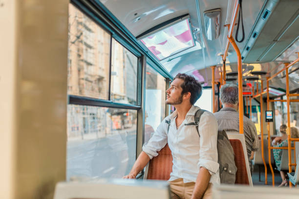 istock Man traveling in a bus 1021347486