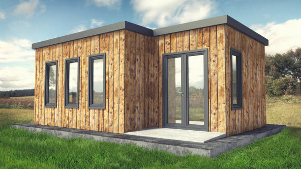 istock Small Modern Wooden House Exterior 1021365264