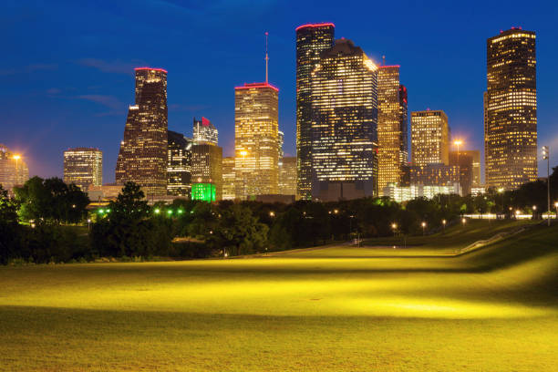 istock Panorama of Houston at night 1021365554