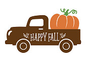 istock An Old Vintage Truck carrying a Pumpkin in Fall 1021377730