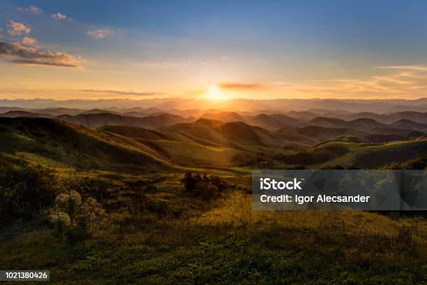 Sunset In Serra Da Beleza Mountains Between Rio De Janeiro And Minas Gerais States Stock Photo - Download Image Now