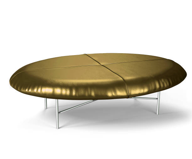 istock Oval Shaped Metallic Padded Foot stool 1021380958