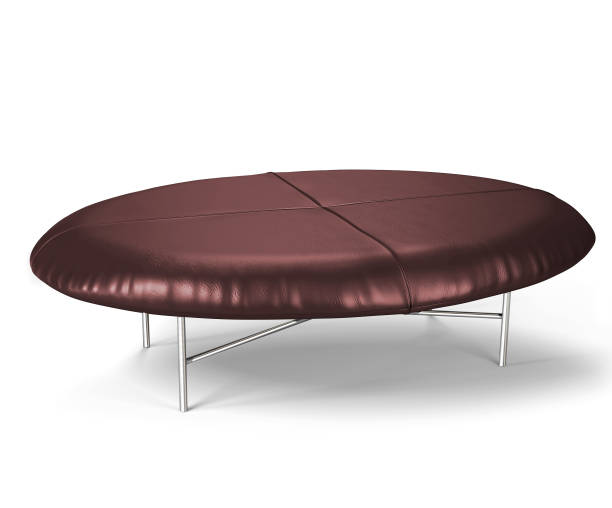 istock Oval Shaped Metallic Padded Foot stool 1021381884
