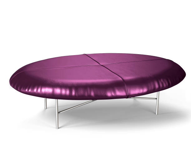 istock Oval Shaped Metallic Padded Foot stool 1021381892