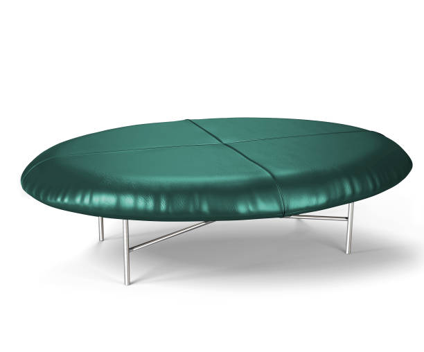 istock Oval Shaped Metallic Padded Foot stool 1021382842