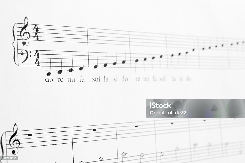 Musik Blatt mit Weichzeichner, Schwarz und Weiß-Bild - Lizenzfrei Aufführung Stock-Foto