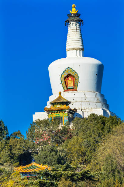 istock Buddhist White Dagoba Stupa Memorial Beihai Park Beijing China 1021459940