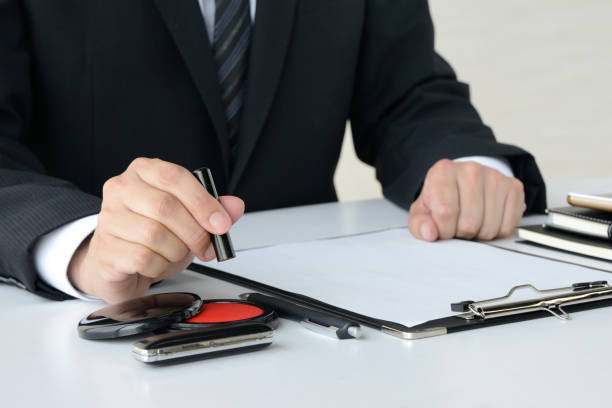 Japanese business man making contract