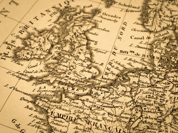 istock Old map England and France 1021474078