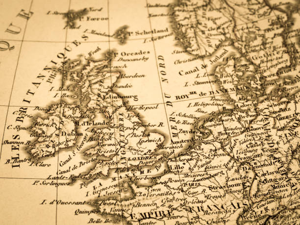 istock Old map England and France 1021474092