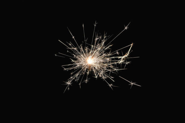 istock Firework Sparkler on black background. Bengal lights, sparkling light 1021494768