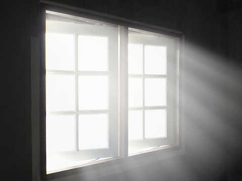 Light rays through pass window in living room