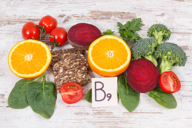 istock Nutritious different ingredients containing vitamin B9, natural minerals and folic acid, healthy nutrition 1021508204