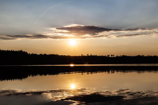istock Landscape - sunset on the lake 1021517174