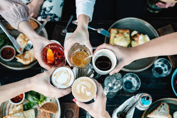 istock Group of friends toasting with different drinks 1021521298