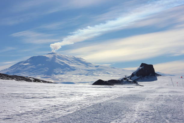 Mt Erebus, Antarctica stock photo