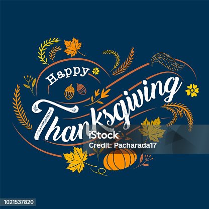 istock happy thanksgiving, Typographic, caligraphy, Type , vector 1021537820