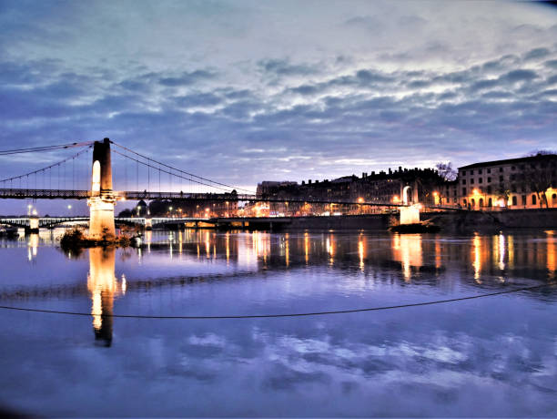 istock Le Rhone by night, Lyon - France 1021542208