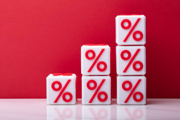 istock Stack Of Increasing Cubic Blocks With Percentage Symbol 1021543970
