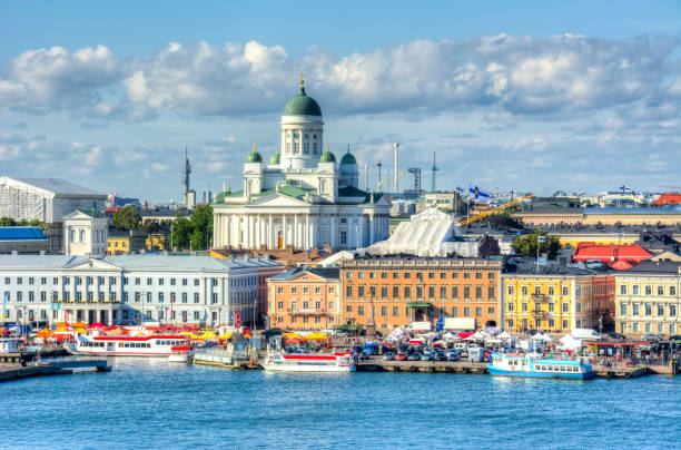 istock Helsinki skyline and Helsinki Cathedral, Finland 1021548506