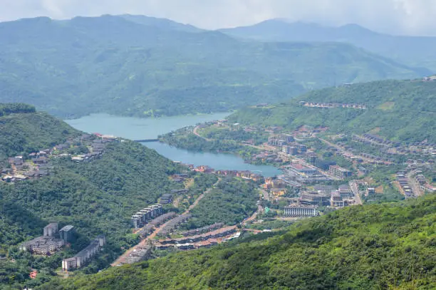 Lavasa city sky looking at view of hill landscape background