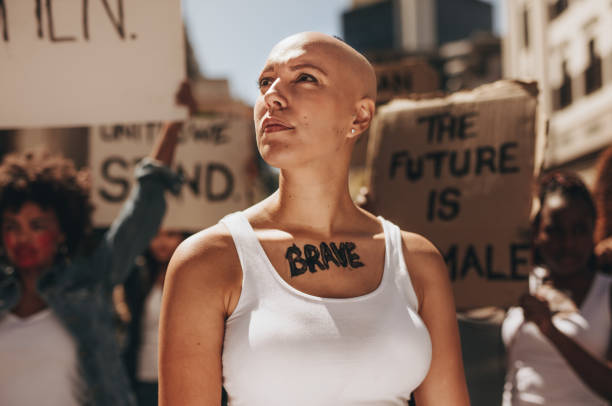 istock Activist demonstrating women bravery 1021562548