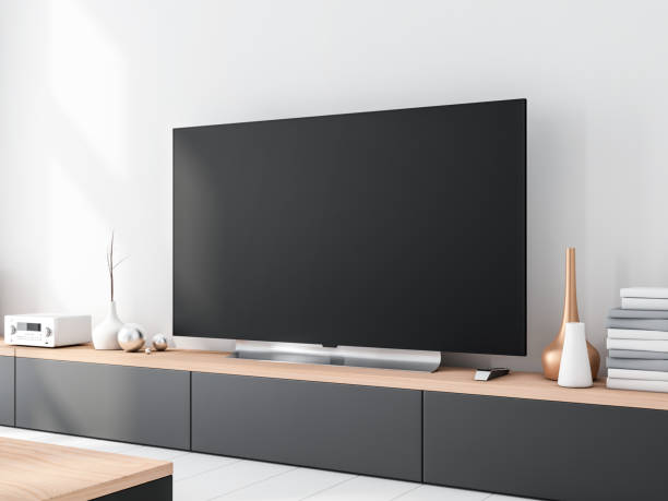 istock Large Smart Tv set Mockup standing on console 1021563282