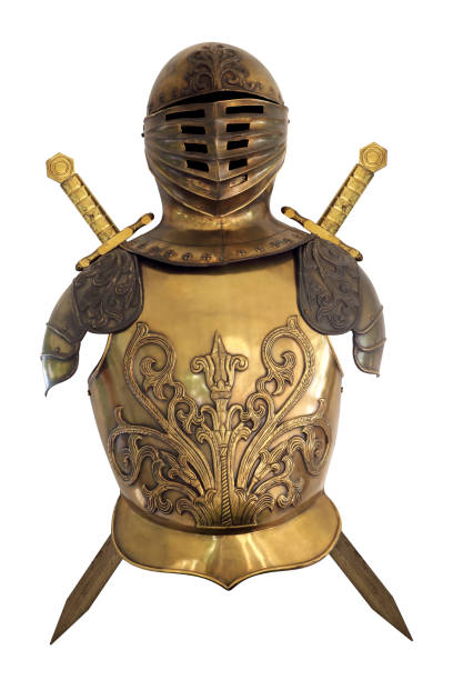 istock ancient metal armor isolated on white background 1021580658