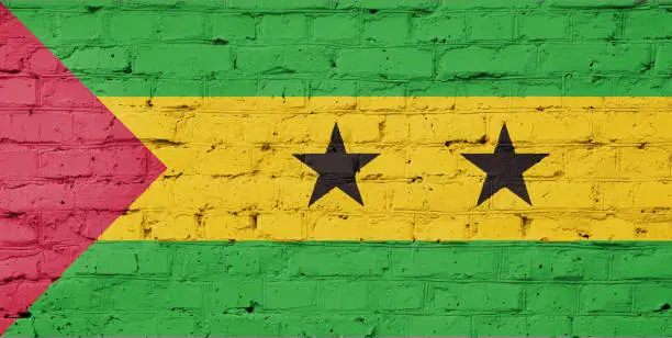 Photo of Texture of a flag of Democratic Republic of Sao Tome and Principe