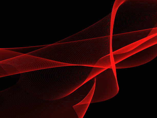 istock Abstract Soft Color Red Wave on black Background 1021587248