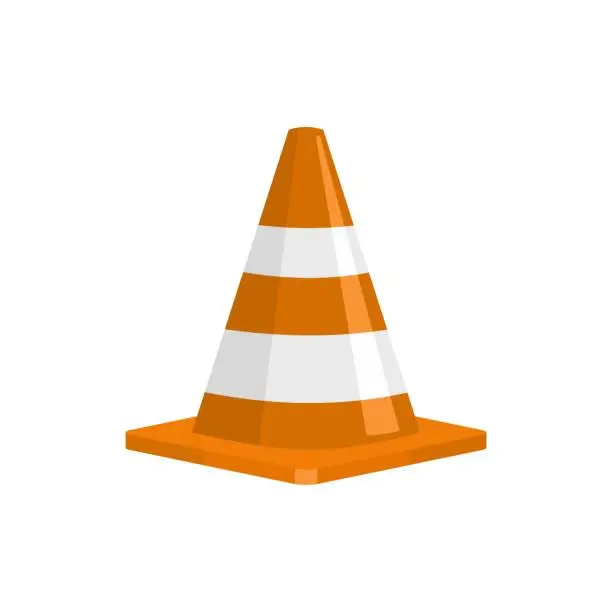 Vector illustration of Forbidden cone icon, flat style