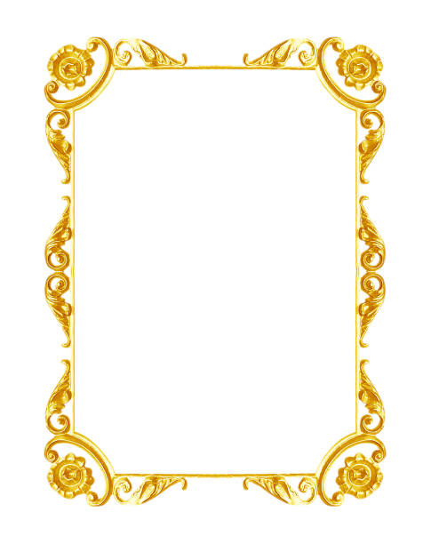 istock Ornament elements, vintage gold frame floral designs 1021593476