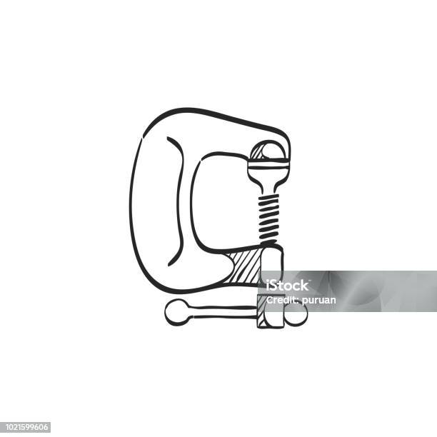 Sketch Icon Clamp Tool Stock Illustration - Download Image Now - Bolt - Fastener, C-clamp, Clamp