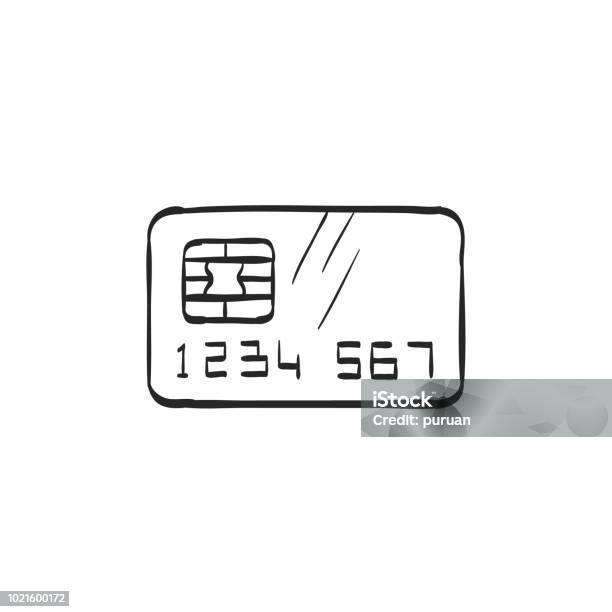 Sketch Icon Credit Card Stock Illustration - Download Image Now - Credit Card, Drawing - Activity, Drawing - Art Product